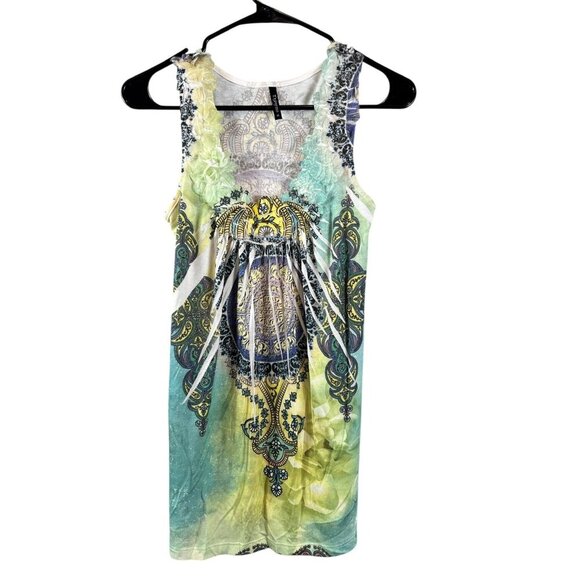 Espresso Tops - Espresso Women's Sleeveless Green & White Top